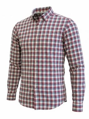 Old Navy Men's XXL Classic Fit Red White Blue Plaid Long Sleeve Button-Down Shir
